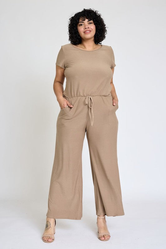 Short Sleeve Jumpsuit W/Pocket