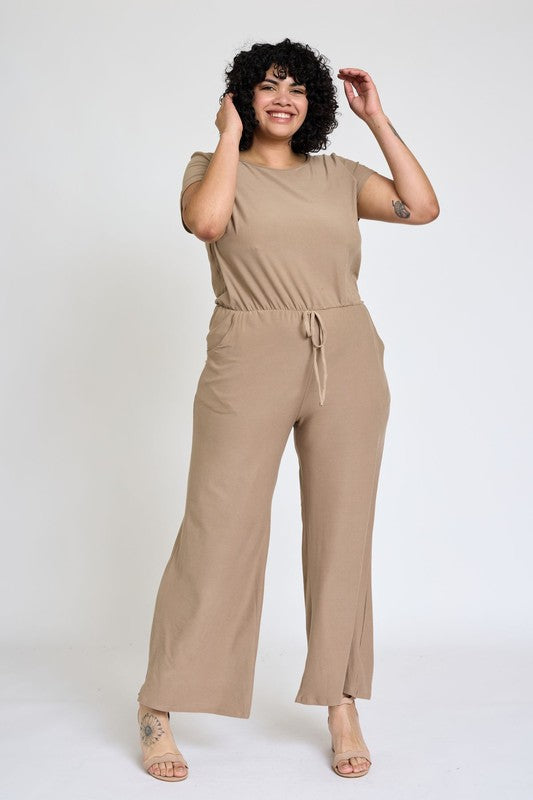 Short Sleeve Jumpsuit W/Pocket