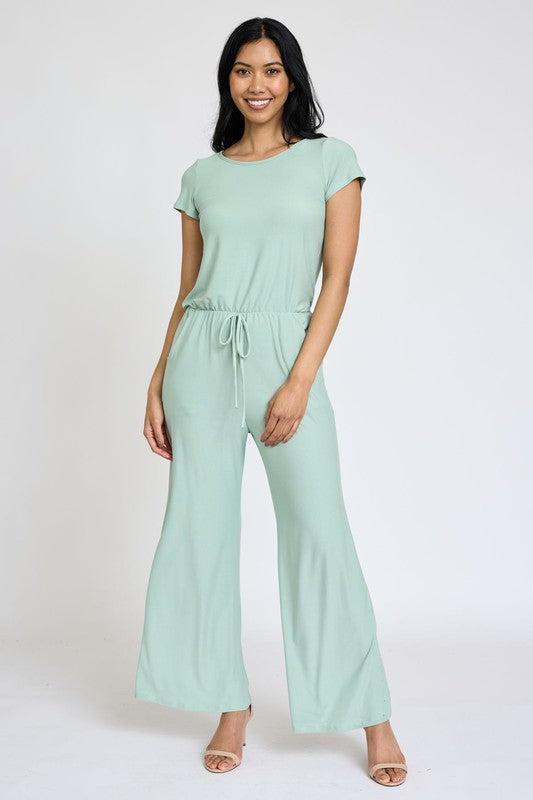 Short Sleeve Jumpsuit W/Pocket