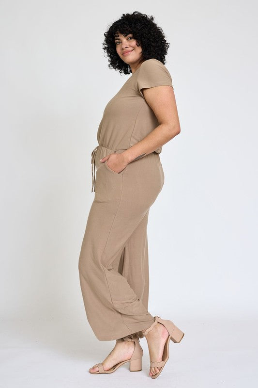 Short Sleeve Jumpsuit W/Pocket