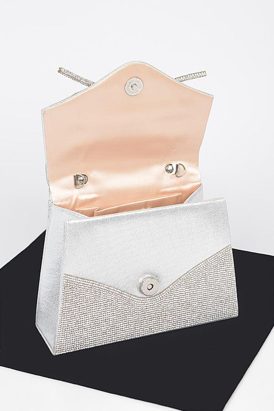 Rhinestone Bow Tie Iconic Top Handle Clutch