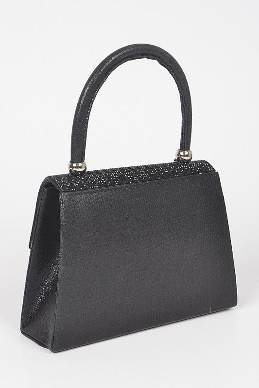 Rhinestone Bow Tie Iconic Top Handle Clutch