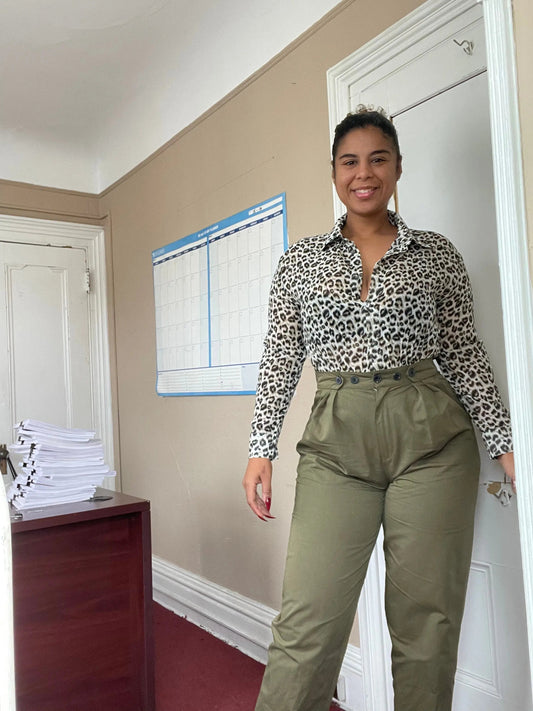 Cheetah Leopard Chiffon Blouse Jumpsuit Fabric Lightweight