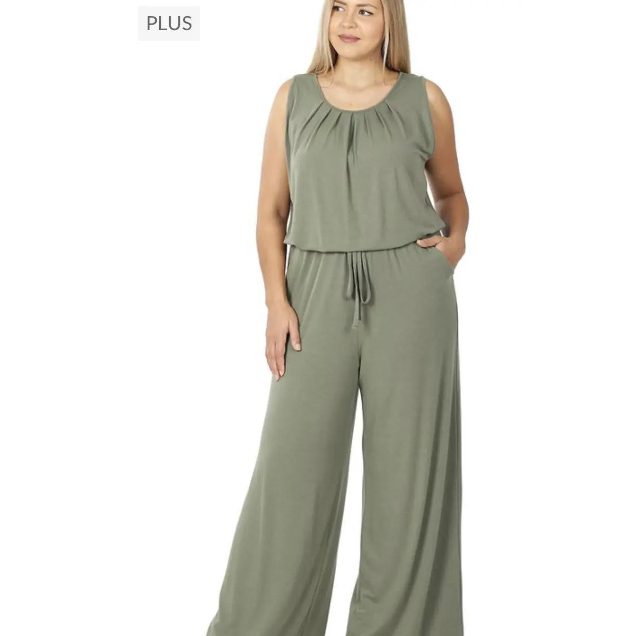 Sleeveless Plus Size Jumpsuit Fabric Fit