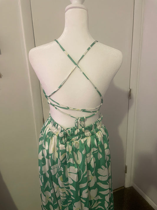 Island Bloom Halter Maxi Dress