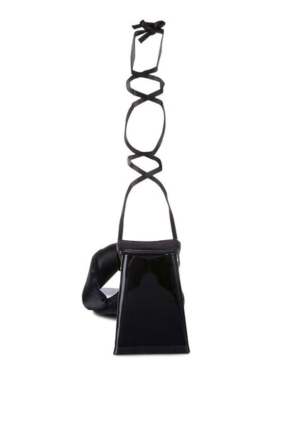 Knotted Triangular Block Heel Sandals