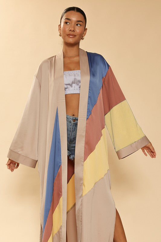 Retro stripe Kimono