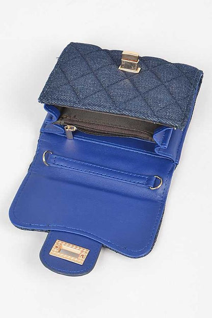 Quilted Denim Swing Wallet