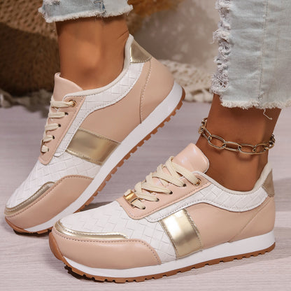 Lace-Up PU Leather Sneakers