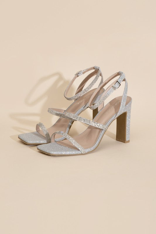 Silver Rhinestone Heels