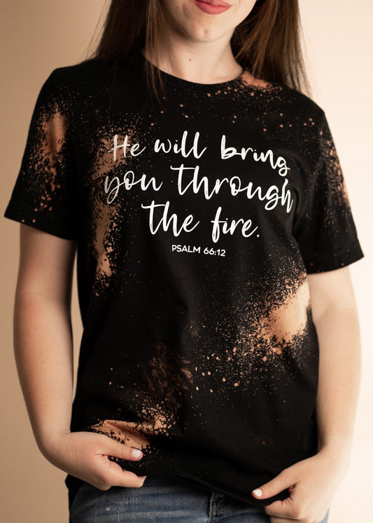 Through the fire bleached graphic tee