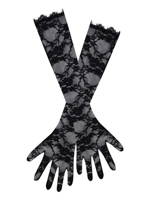 Black Lace Opera-Length Gloves