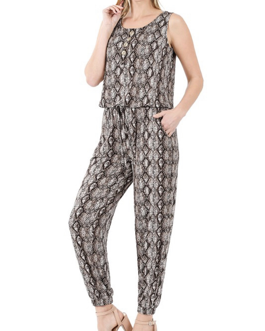 Snake Skin Jumpsuit estilomunecaboutique