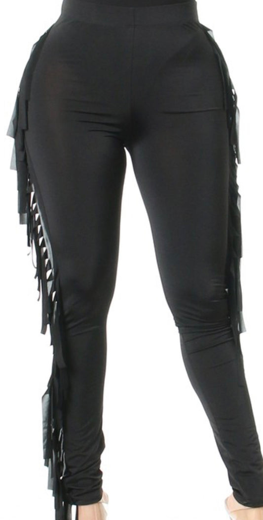 High waisted leggings with ruffles estilomunecaboutique